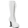 Electra Platform Knee Boot Lace Faux White 5"Heel