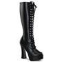 Electra Platform Knee Boot Lace Faux Black 5" Heel