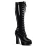 Electra Knee Boots with Fron Lace Black 5" Heel