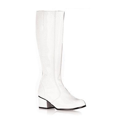 GoGo Boots White with Chunky 2" Heel