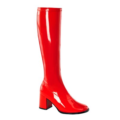 GoGo Stretch Boots Red 3" Heel