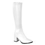 GoGo Stretch Boots Faux White 3" Heel