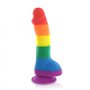 Pride Dildo - Silicone Rainbow Dildo with Balls