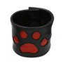 Addikt Leather Puppy Paw Wristwallet: Black & Red