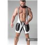 MASKULO - Wrestling Singlet Codpiece Thigh Pads White