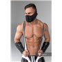 MASKULO - Wrestling Singlet Codpiece Thigh Pads White