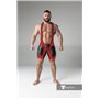 MASKULO - Wrestling Singlet Codpiece Open Rear Thigh Pads Red