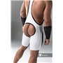 MASKULO - Wrestling Singlet Codpiece Open Rear Thigh Pads White