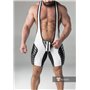 MASKULO - Wrestling Singlet Codpiece Open rear full thigh Pads White