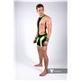 MASKULO - Men's Fetish Wrestling Singlet Codpiece Zippered rear Neon Green