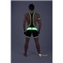 MASKULO - Men's Fetish Wrestling Singlet Codpiece Zippered rear Neon Green