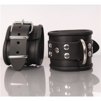 Leather ankle cuff - Black/Black