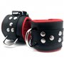 Leather ankle cuff - Padding - Black/Red