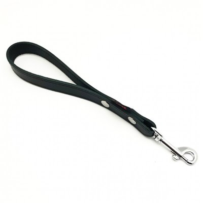 Leather Short leash - Black