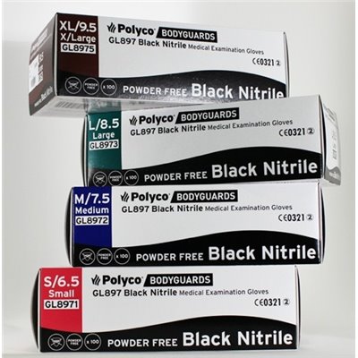 100 BLACK NITRILE GLOVES XL BOX